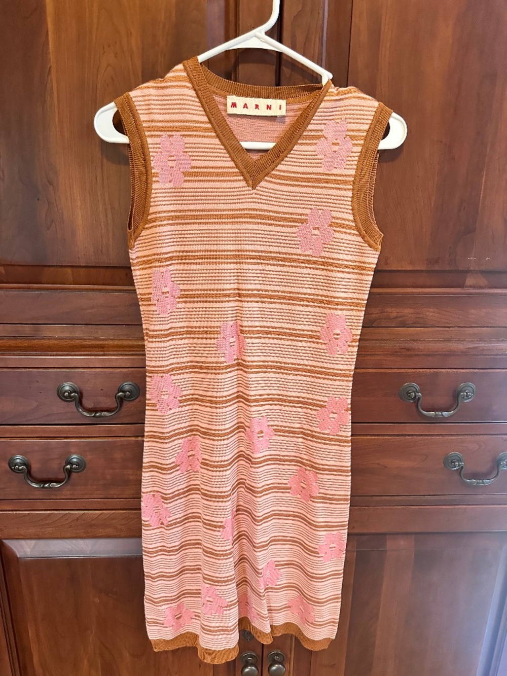 Marni Striped Flowers Knit Mini Dress